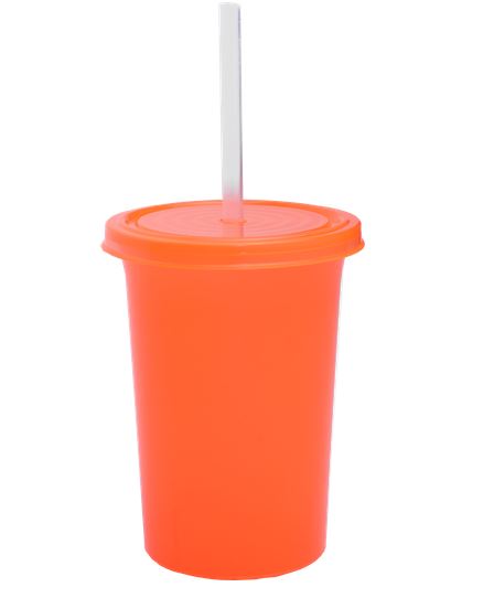 Vaso plastico con popote Olas 470 ml Promocional